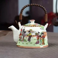 Plates u0026 More Küche & Esszimmer-Teekannen-Set aus Porzellan – 900 ml blau-weißer Puer-Teekessel mit Tontasse