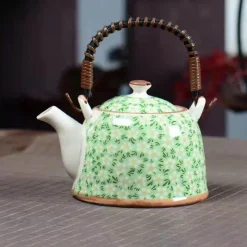 Plates u0026 More Küche & Esszimmer-Teekannen-Set aus Porzellan – 900 ml blau-weißer Puer-Teekessel mit Tontasse