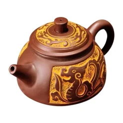 Plates u0026 More Küche & Esszimmer-Teekannen-Set aus Yixing-Bronze – Antiker lila Schlamm, 300 ml, 550 ml