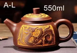 Plates u0026 More Küche & Esszimmer-Teekannen-Set aus Yixing-Bronze – Antiker lila Schlamm, 300 ml, 550 ml