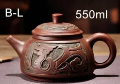 Plates u0026 More Küche & Esszimmer-Teekannen-Set aus Yixing-Bronze – Antiker lila Schlamm, 300 ml, 550 ml