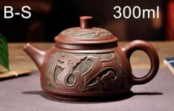 Plates u0026 More Küche & Esszimmer-Teekannen-Set aus Yixing-Bronze – Antiker lila Schlamm, 300 ml, 550 ml