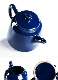 Plates u0026 More Küche & Esszimmer-Teekannen-Set aus Yixing-Ton – Edler blauer Porzellankessel, Kaffee-Samowar