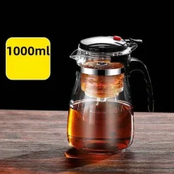 Tom Küche & Esszimmer-Teekessel aus Glas mit Sieb – Premium-Brühgerät für Tee und Kräutergetränke