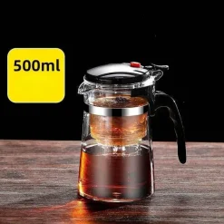 Tom Küche & Esszimmer-Teekessel aus Glas mit Sieb – Premium-Brühgerät für Tee und Kräutergetränke