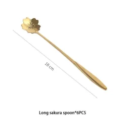 Feast u0026 Flair Küche & Esszimmer-Teelöffel-Set aus Edelstahl mit goldener Blume – elegante Kaffee- und Dessertlöffel