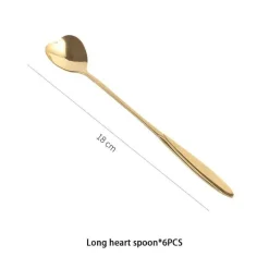 Feast u0026 Flair Küche & Esszimmer-Teelöffel-Set aus Edelstahl mit goldener Blume – elegante Kaffee- und Dessertlöffel