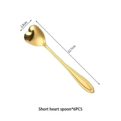 Feast u0026 Flair Küche & Esszimmer-Teelöffel-Set aus Edelstahl mit goldener Blume – elegante Kaffee- und Dessertlöffel