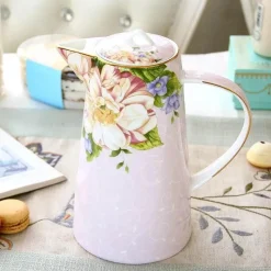 Plates u0026 More Küche & Esszimmer-Teeservice aus Bone China – 1000 ml Teekanne mit Tassen für den Nachmittagstee