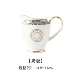 The Cozy Mug Küche & Esszimmer-Teeservice aus Bone China – Teekanne aus Porzellan mit blauen Punkten, Tassen, Milchkännchen, Zuckerdose