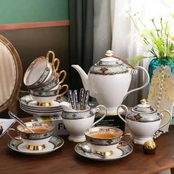 Feast u0026 Flair Küche & Esszimmer-Teeservice aus Bone China – Elegantes europäisches Porzellan-Teegeschirr