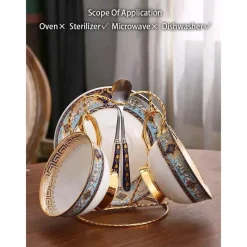 Feast u0026 Flair Küche & Esszimmer-Teeservice aus Bone China – Elegantes europäisches Porzellan-Teegeschirr