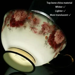 Feast u0026 Flair Küche & Esszimmer-Teeservice aus Bone China mit Blumenmuster – Elegante Teekanne mit Tassen und Untertassen