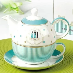 Feast u0026 Flair Küche & Esszimmer-Teeservice aus Knochenporzellan, geblümter europäischer Landhausstil mit Kuchenständer