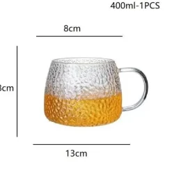 Plates u0026 More Küche & Esszimmer-Teetasse aus Borosilikatglas mit Henkel – wärmeisolierter Zitronensaftbecher
