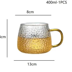 Plates u0026 More Küche & Esszimmer-Teetasse aus Borosilikatglas mit Henkel – wärmeisolierter Zitronensaftbecher