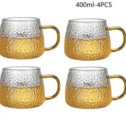 Plates u0026 More Küche & Esszimmer-Teetasse aus Borosilikatglas mit Henkel – wärmeisolierter Zitronensaftbecher