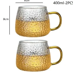 Plates u0026 More Küche & Esszimmer-Teetasse aus Borosilikatglas mit Henkel – wärmeisolierter Zitronensaftbecher