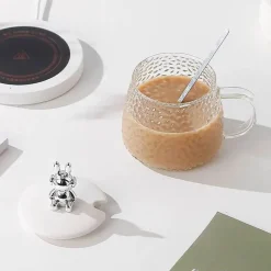 Plates u0026 More Küche & Esszimmer-Teetasse aus Borosilikatglas mit Henkel – wärmeisolierter Zitronensaftbecher