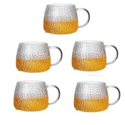 Plates u0026 More Küche & Esszimmer-Teetasse aus Borosilikatglas mit Henkel – wärmeisolierter Zitronensaftbecher