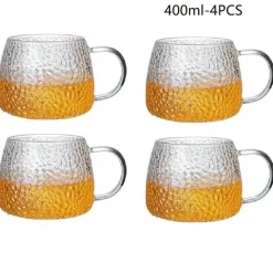 Plates u0026 More Küche & Esszimmer-Teetasse aus Borosilikatglas mit Henkel – wärmeisolierter Zitronensaftbecher