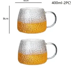 Plates u0026 More Küche & Esszimmer-Teetasse aus Borosilikatglas mit Henkel – wärmeisolierter Zitronensaftbecher