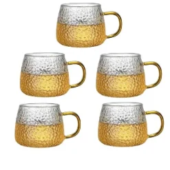 Plates u0026 More Küche & Esszimmer-Teetasse aus Borosilikatglas mit Henkel – wärmeisolierter Zitronensaftbecher