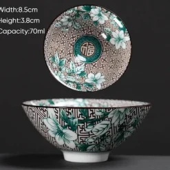 Plates u0026 More Küche & Esszimmer-Teetasse aus Keramik – Sake-Tasse aus blau-weißem Porzellan