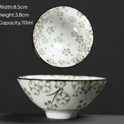 Plates u0026 More Küche & Esszimmer-Teetasse aus Keramik – Sake-Tasse aus blau-weißem Porzellan