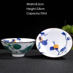 Plates u0026 More Küche & Esszimmer-Teetasse aus Keramik – Sake-Tasse aus blau-weißem Porzellan