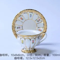 Elegance at the Table Küche & Esszimmer-Teetasse und Untertasse aus Bone China mit Goldprägung – Trinkgeschirr im deutschen Design