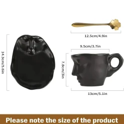 Tom Küche & Esszimmer-Teetassen-Set aus Keramik mit küssenden Paaren – romantisches Geschenk für Paare mit Untertasse und Löffel