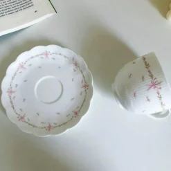 Tom Küche & Esszimmer-Teetassen-Set aus Keramik mit elegantem Rosenrelief-Design für Teeliebhaber