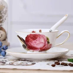 Feast u0026 Flair Küche & Esszimmer-Teetassen-Set aus Keramik – elegante Kaffeetassen aus britischem Porzellan, 200 ml