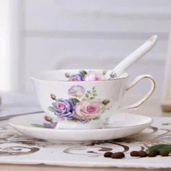 Feast u0026 Flair Küche & Esszimmer-Teetassen-Set aus Keramik – elegante Kaffeetassen aus britischem Porzellan, 200 ml