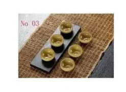 Plates u0026 More Küche & Esszimmer-Teetassen-Set aus Keramik mit goldenem Fisch – chinesisches Jingdezhen-Design