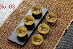 Plates u0026 More Küche & Esszimmer-Teetassen-Set aus Keramik mit goldenem Fisch – chinesisches Jingdezhen-Design