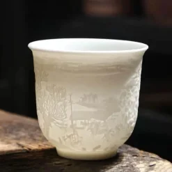 Plates u0026 More Küche & Esszimmer-Teetassen-Set aus Knochenporzellan mit Ziegenmotiv – süße Keramiktassen mit Fat-Jade-Design