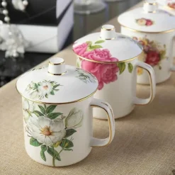 Feast u0026 Flair Küche & Esszimmer-Teetassen-Set aus Porzellan mit Deckel und Löffel