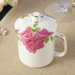 Feast u0026 Flair Küche & Esszimmer-Teetassen-Set aus Porzellan mit Deckel und Löffel