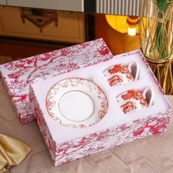 Elegance at the Table Küche & Esszimmer-Teetassen-Set mit Dschungeltieren – Löwe-Tiger-Nachmittagstee-Kaffeetasse mit Untertasse