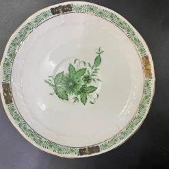 Elegance at the Table Küche & Esszimmer-Teetassen-Set mit grünem Pflanzenmuster – Keramik mit Löffelteller für den Nachmittagstee