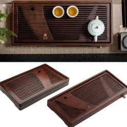 Brew Bliss Küche & Esszimmer-Teezeremonie-Tablett aus Bambus – Teeservice-Zubehör aus Massivholz