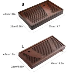 Brew Bliss Küche & Esszimmer-Teezeremonie-Tablett aus Bambus – Teeservice-Zubehör aus Massivholz