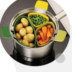 The Culinary Kit Küche & Esszimmer-3-teiliges Dampfgarer-Set – Praktische Kochutensilien für die Küche