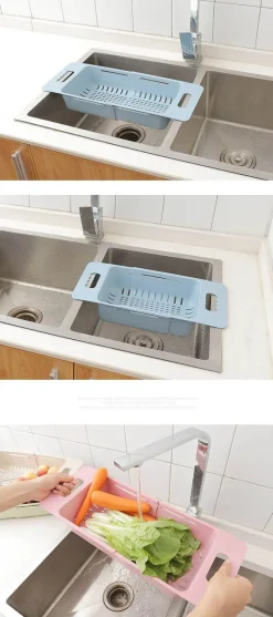 The Culinary Kit Küche & Esszimmer-Teleskop-Spülbeckenkorb - Verstellbares Obstsieb