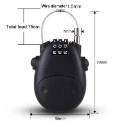 Wilderness Haven Fahrräder & Verkehr|Outdoor-Artikel-Teleskop-Stahldrahtschloss - Hochleistungs-Codeschloss