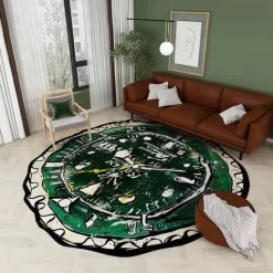 Warm Weaves Boden & Teppiche-Teppich mit Ziffernblatt – Dekorative Zeitmessermatte