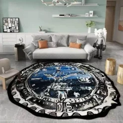 Warm Weaves Boden & Teppiche-Teppich mit Ziffernblatt – Dekorative Zeitmessermatte