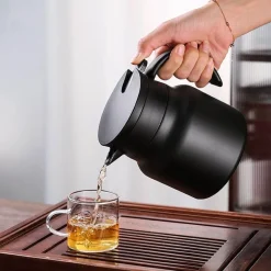 The Decor Haven Küche & Esszimmer-Thermal Wave Elegante Teekanne aus Edelstahl